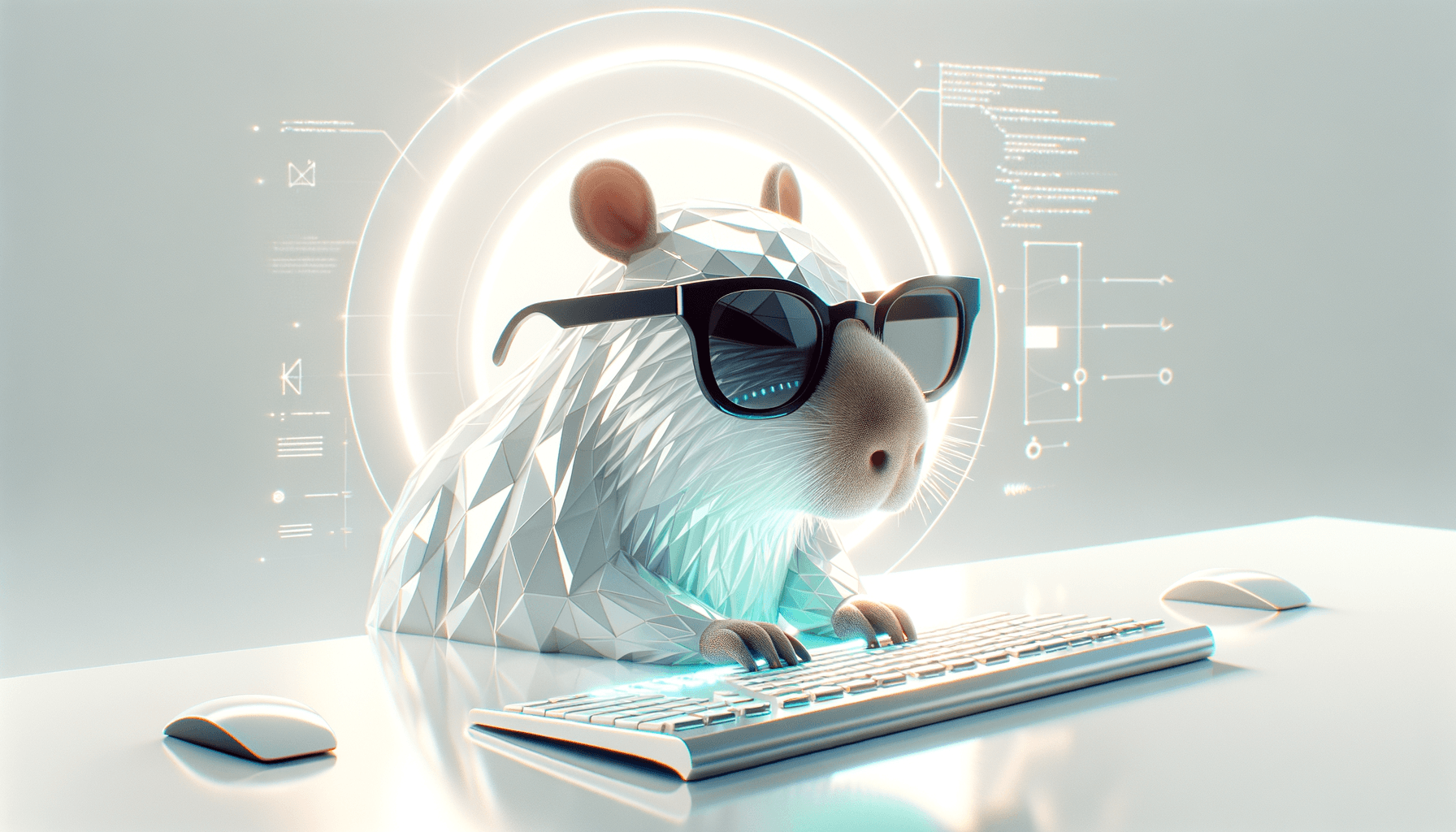 Big-AGI Capybara mascot typing at a terminal