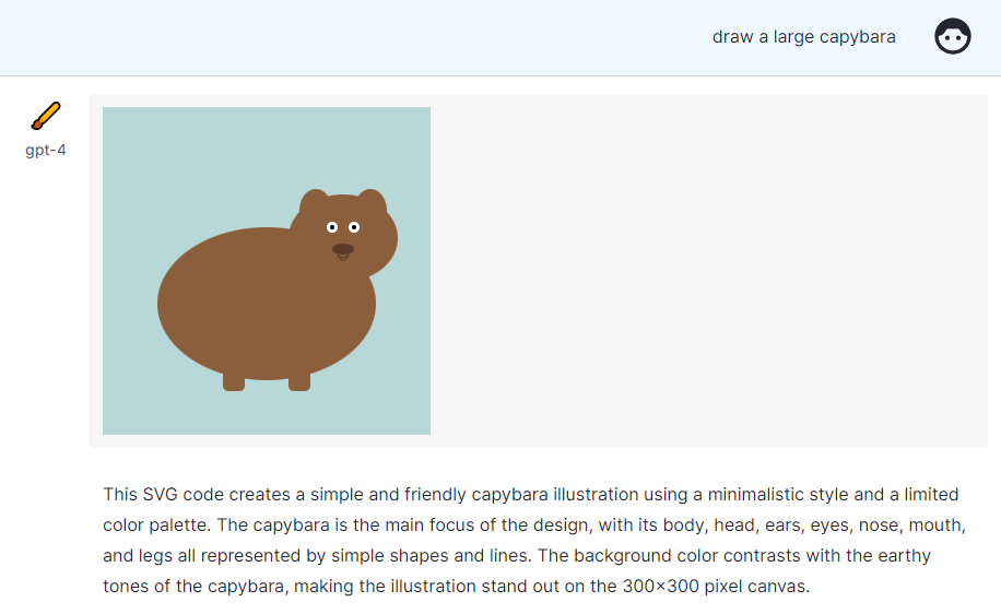 An SVG the model wrote, rendered as a picture inside the reply